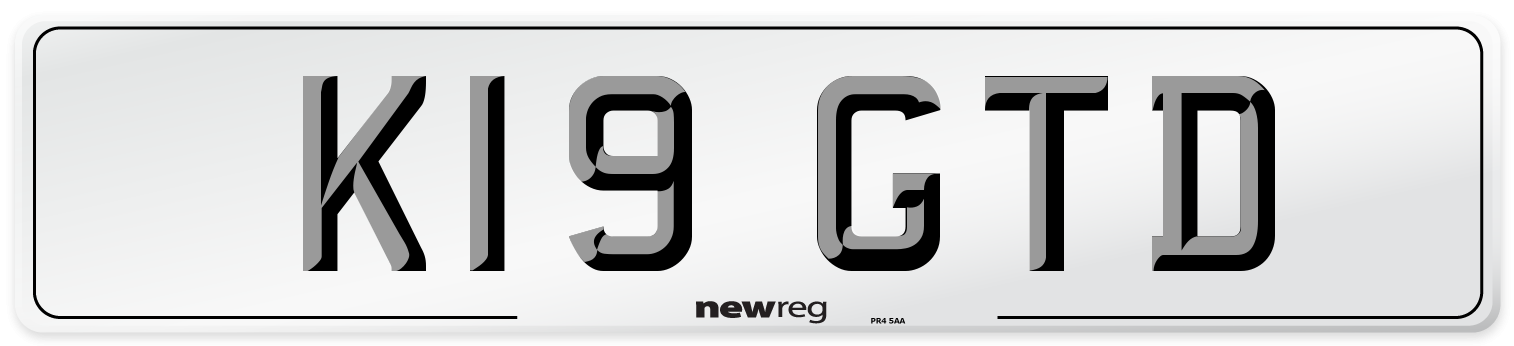 K19 GTD Number Plate from New Reg